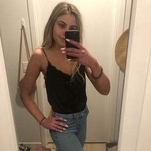 Eyelash lace tank top